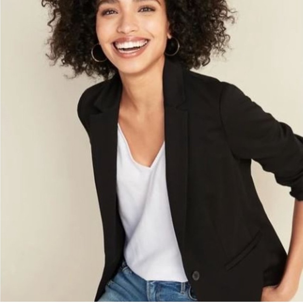 Classic Ponte-Knit Plus-Size Blazer